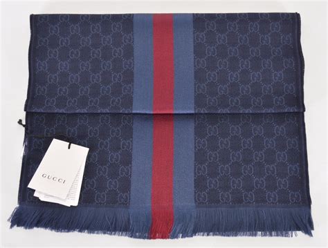 NEW Gucci 544620 Grey Red Green Wool Silk GG Guccissima 